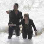 Chris Pratt and Bryce Dallas Howard filming Jurassic World 2