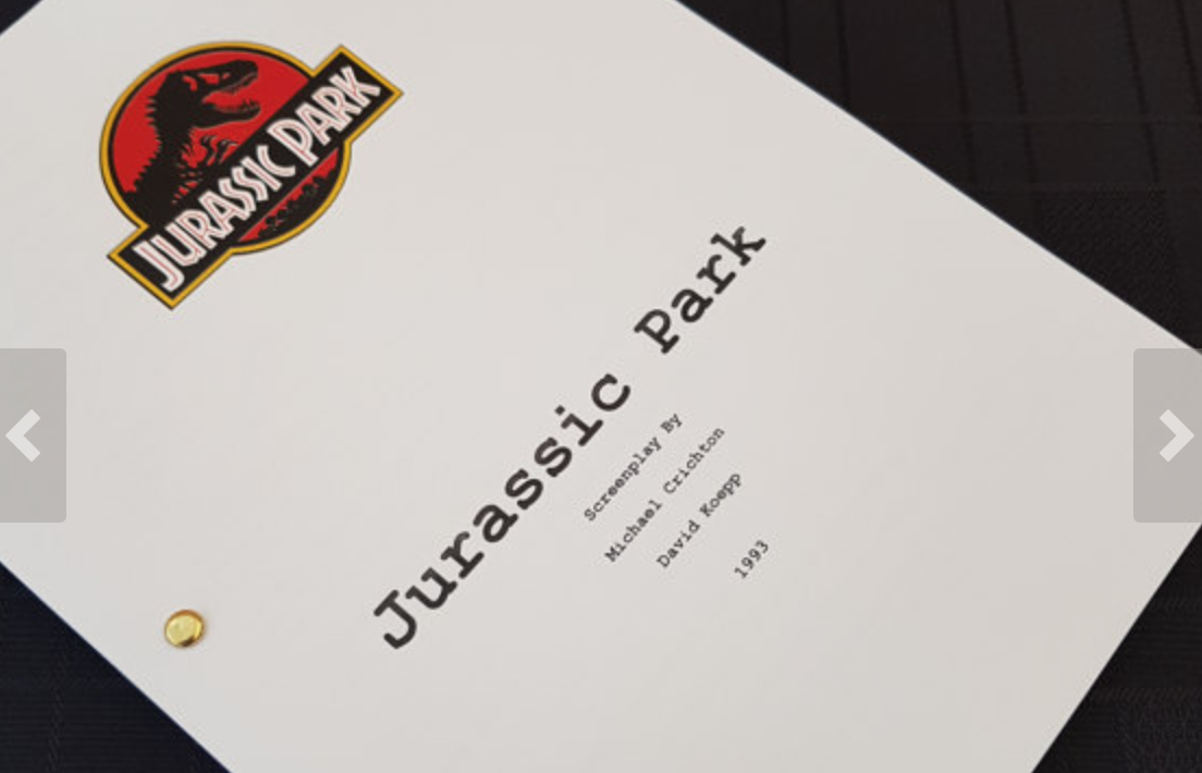 Jurassic Park Script Replica