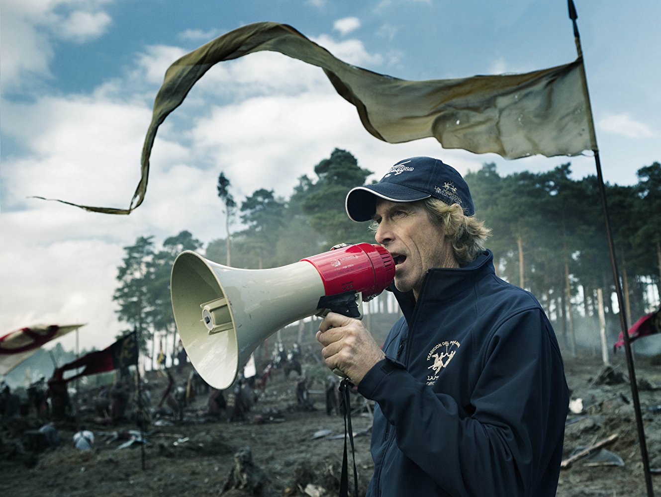 Michael Bay on the set of Transformers the Last Knight